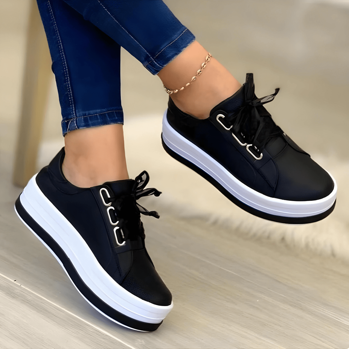 Damen Schnürschuhe Freizeitschuhe Modisch Bequem - BerlinGlamour