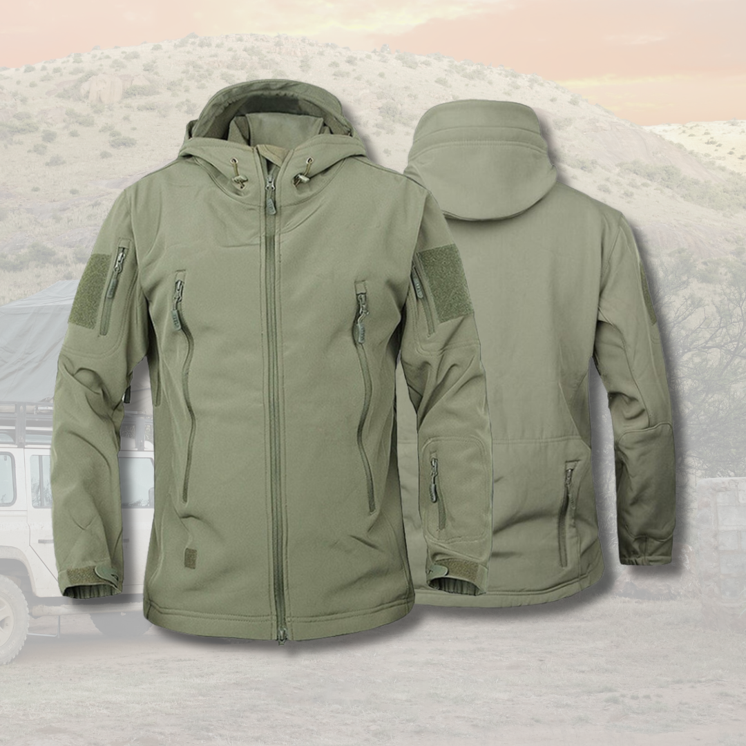 Herren Outdoor Jacke Winddicht mit Kapuze Taktisch - BerlinGlamour