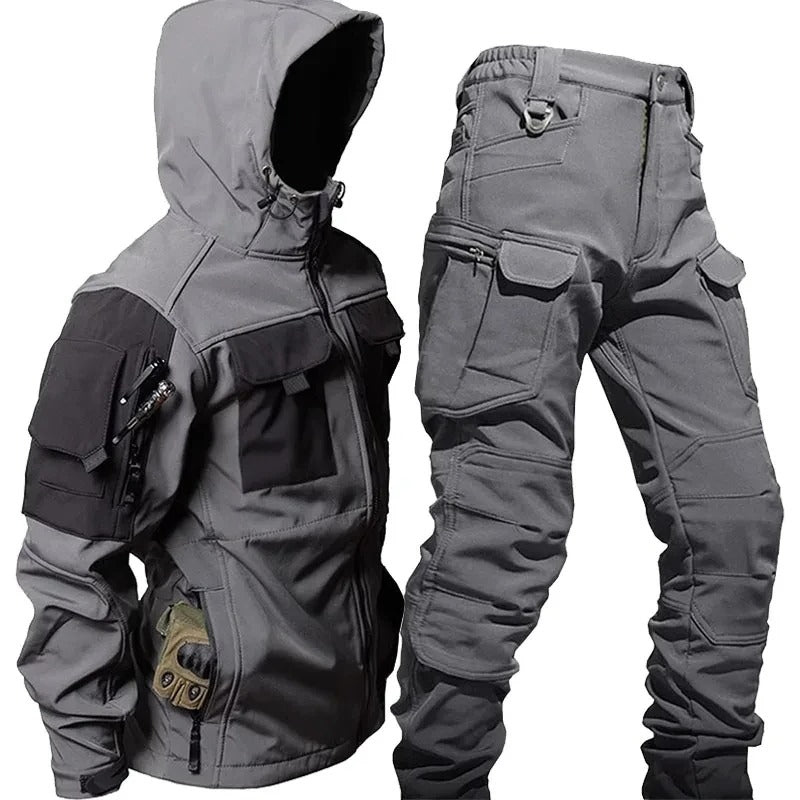 Wasserdichte Outdoor-Jacke und Cargohose Set für Männer - BerlinGlamour