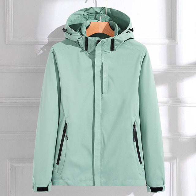 Damen Jacke Funktionell Reißverschluss Kapuze - BerlinGlamour