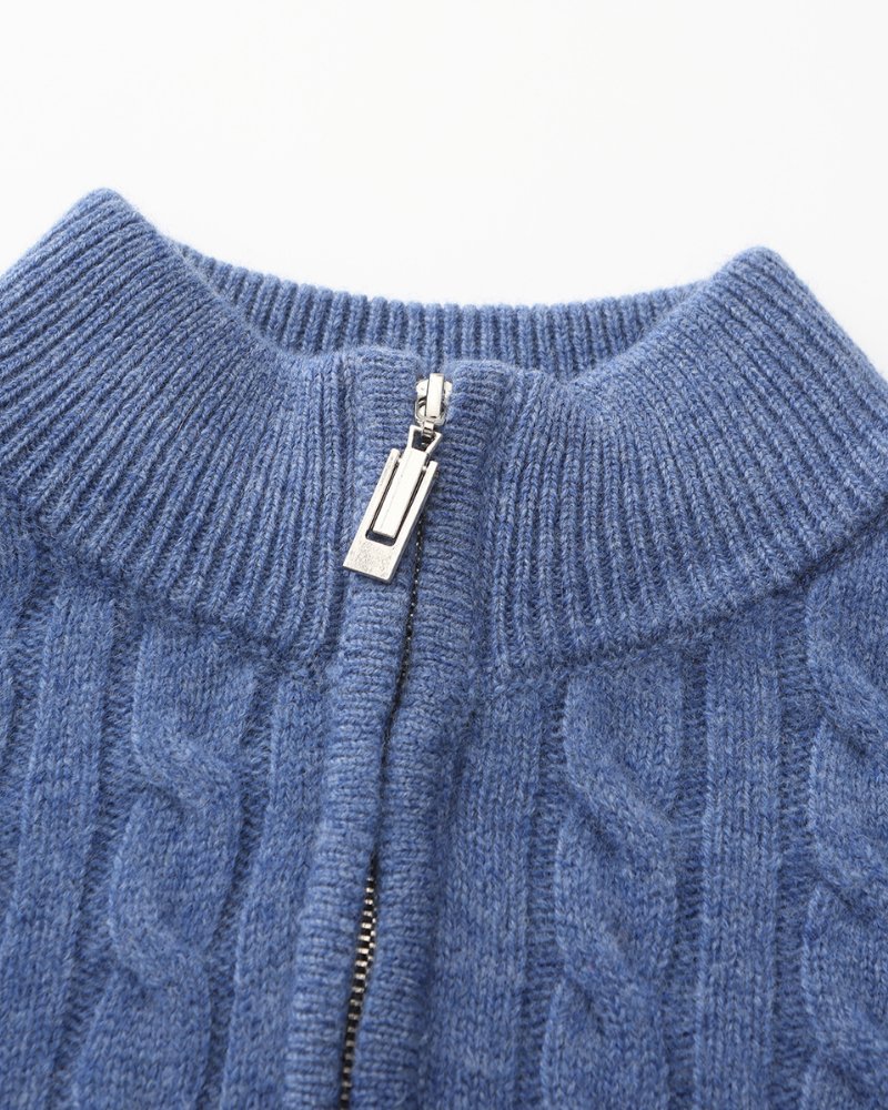 Herren Pullover Chunky Knit Kaschmir Warm mit Kabelmuster