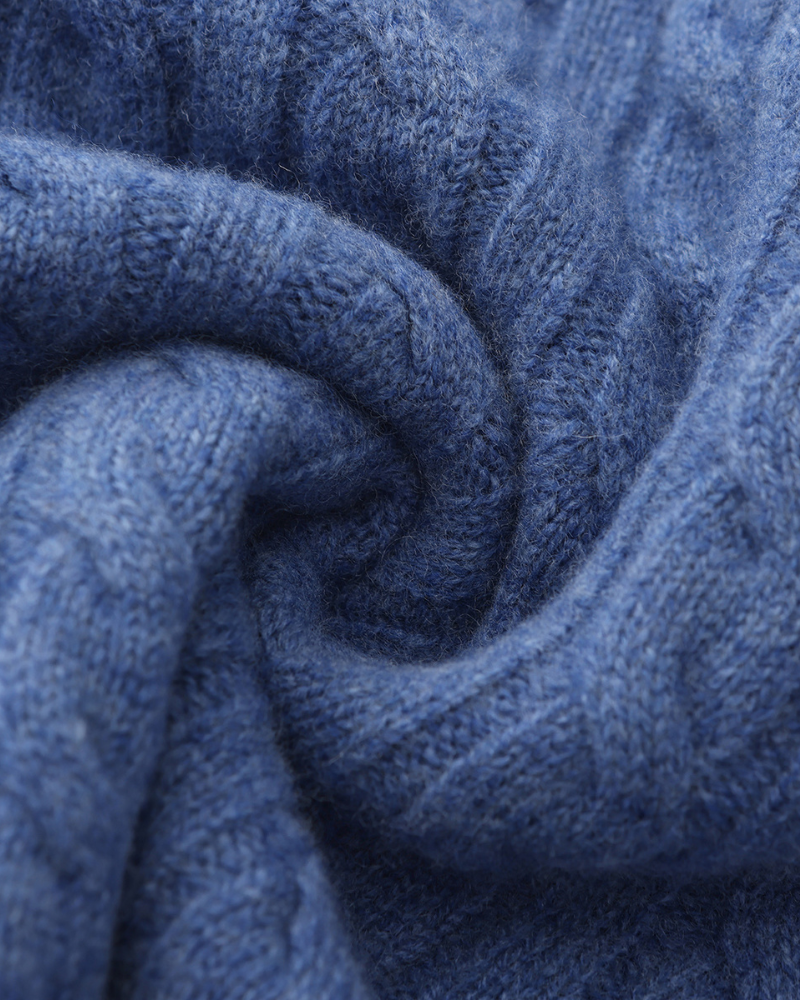 Herren Pullover Chunky Knit Kaschmir Warm mit Kabelmuster