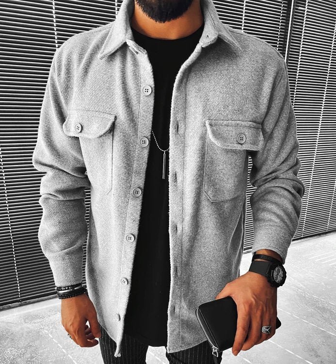 Herren Overshirt Hemdjacke mit Brusttaschen - BerlinGlamour