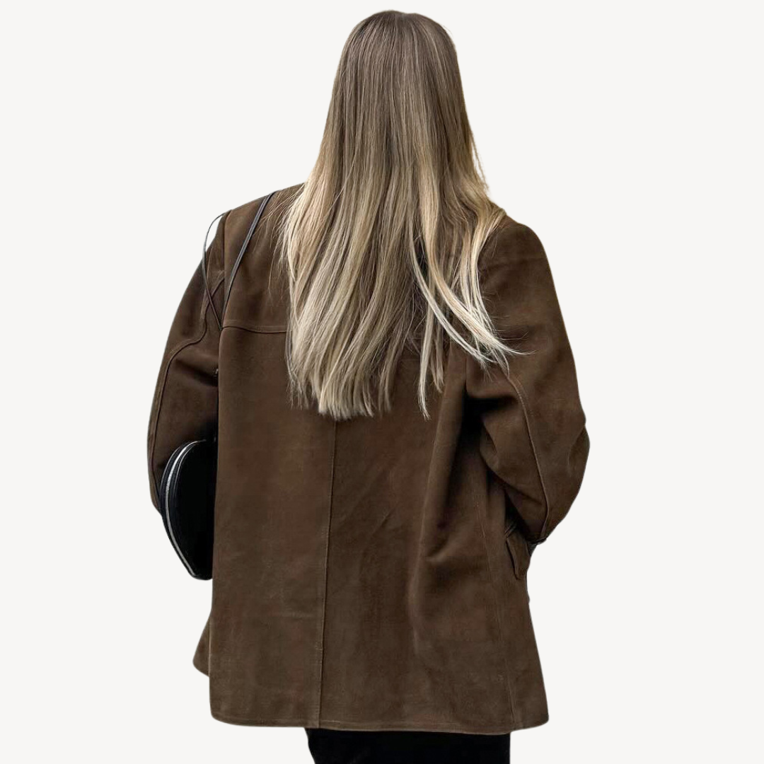 Oversize-Blazerjacke aus Wildleder für Damen | Loravelle 1