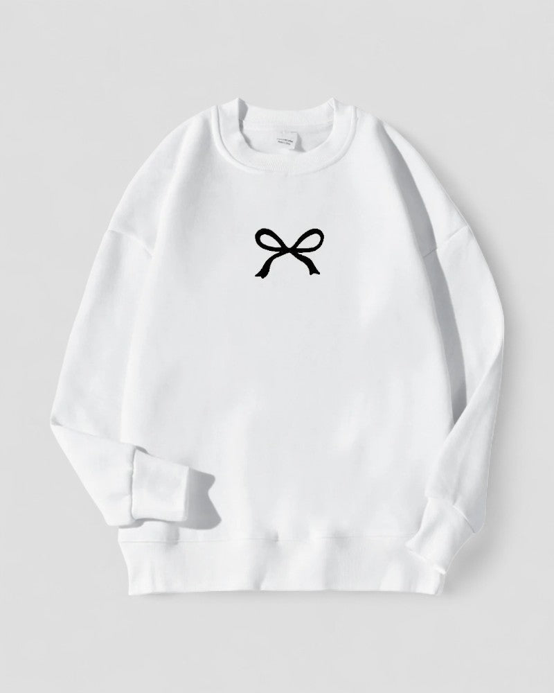 Oversize-Sweatshirt mit Schleifenprint und Fleecefutter aus Baumwollmischung für Damen 6