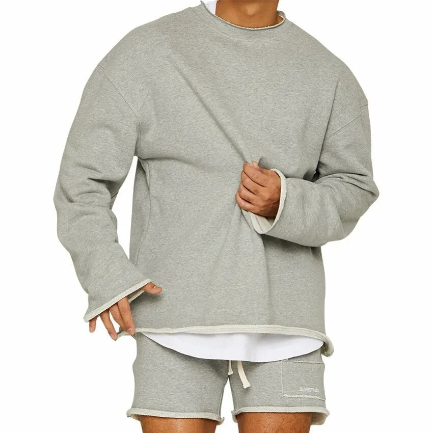 Großer Oversized Pullover Herren Einfarbig Sweatshirt - BerlinGlamour
