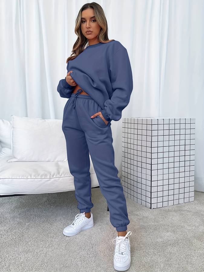 Damen Sweatanzug Set Damenmode Schwarz