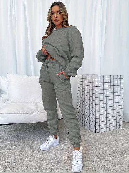 Damen Sweatanzug Set Damenmode Schwarz
