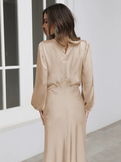 Elegantes Abendkleid Damen Langärmelig Schwarzes Cocktailkleid