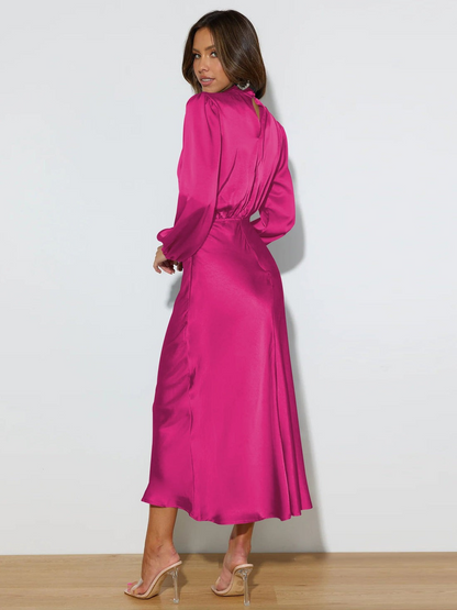 Elegantes Abendkleid Damen Langärmelig Schwarzes Cocktailkleid