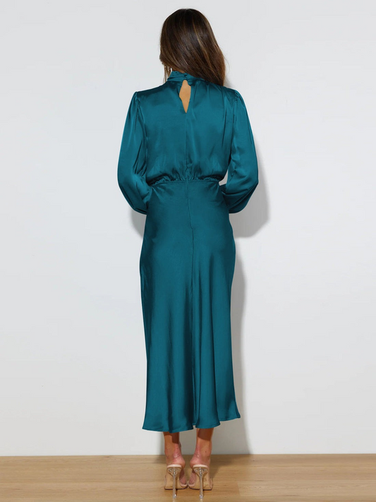 Elegantes Abendkleid Damen Langärmelig Schwarzes Cocktailkleid - BerlinGlamour