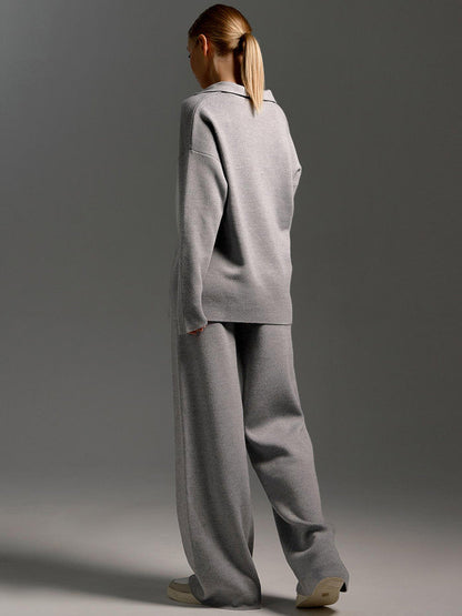 grau lounge set damen mit oversized passform