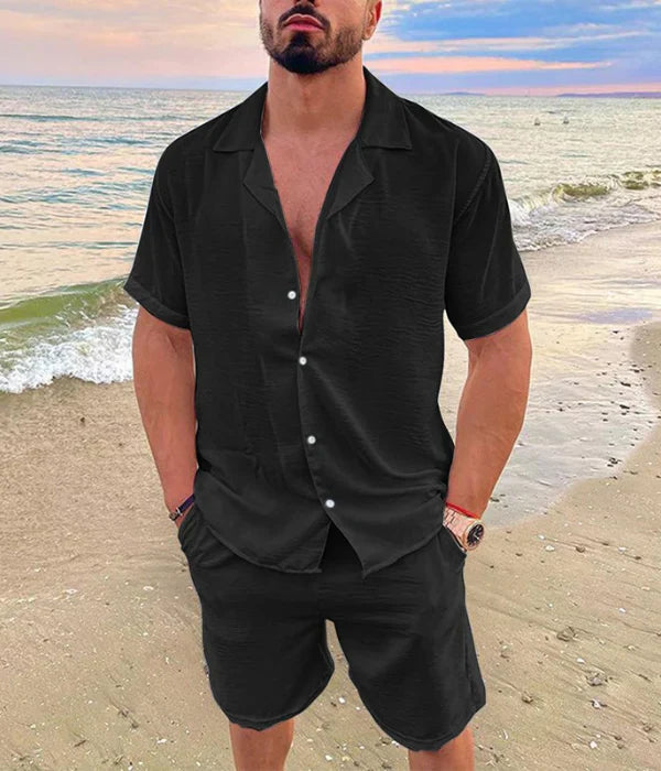Herren Sommer Anzug Set Elegant Strukturiert