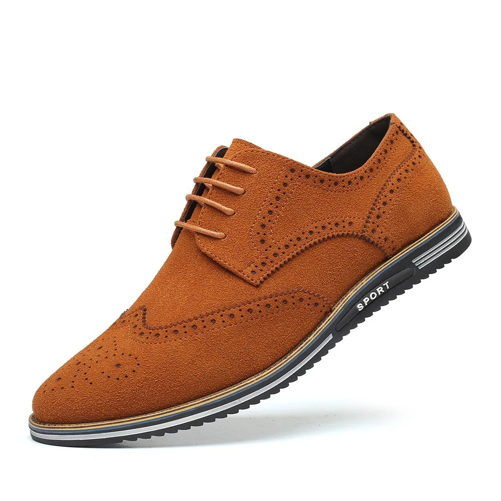 Oxford-Schuhe – Schnürschuhe aus Wildleder für Herren-Braun-38-Chaps Herrenmode