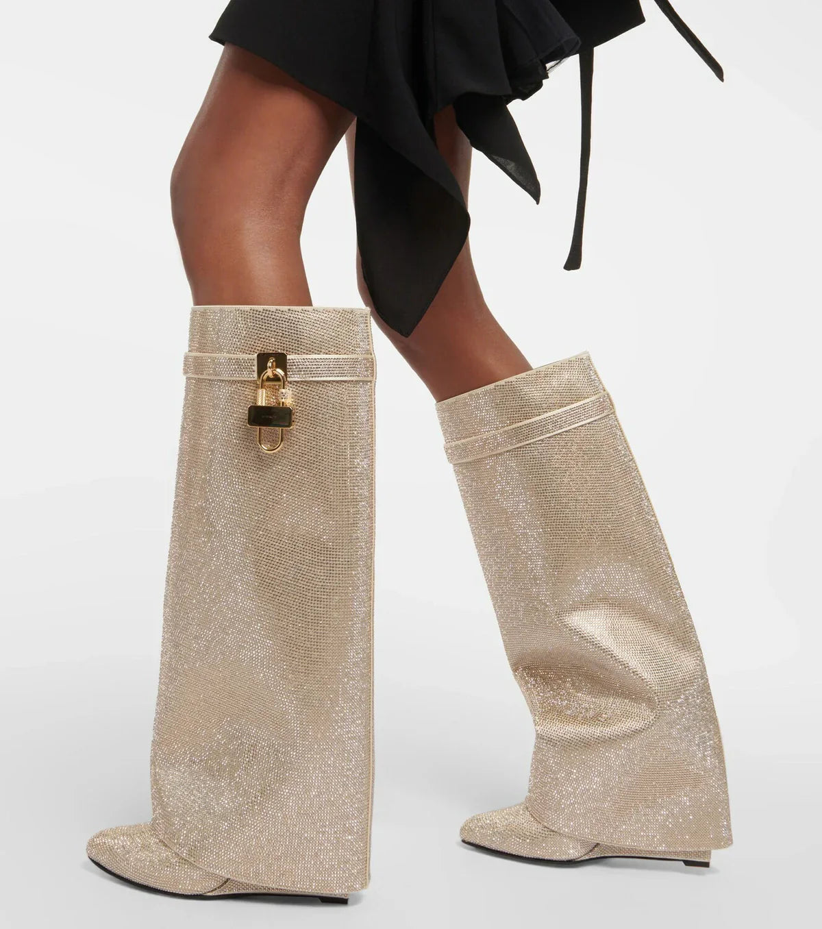 Glitzernde Stiefel mit Kristallen Luxus Design - BerlinGlamour