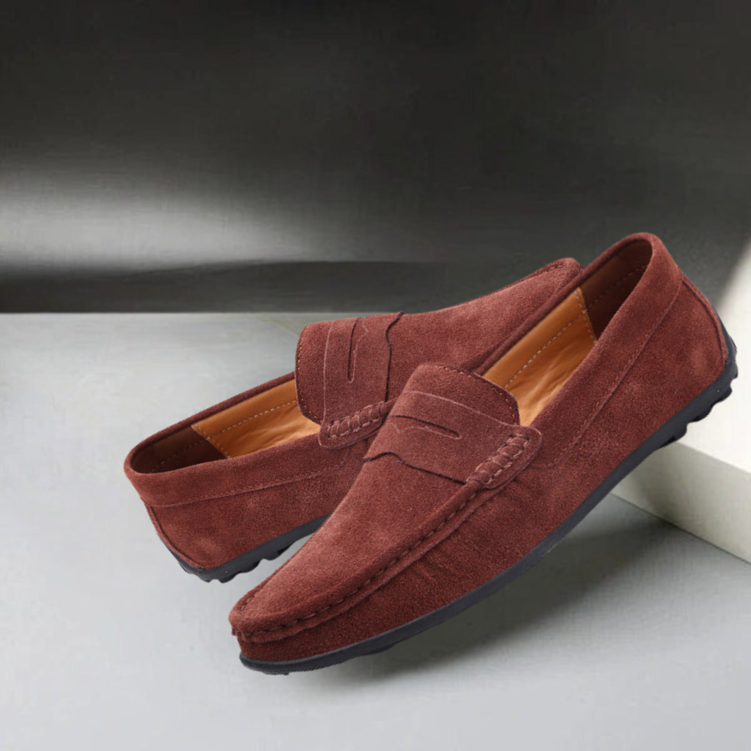 Herren Loafer Schuhe Wildleder Klassisch Elegent