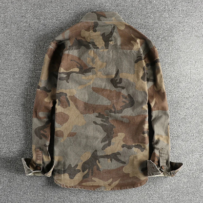 Herren Cargo Hemd Militärstyle Camo