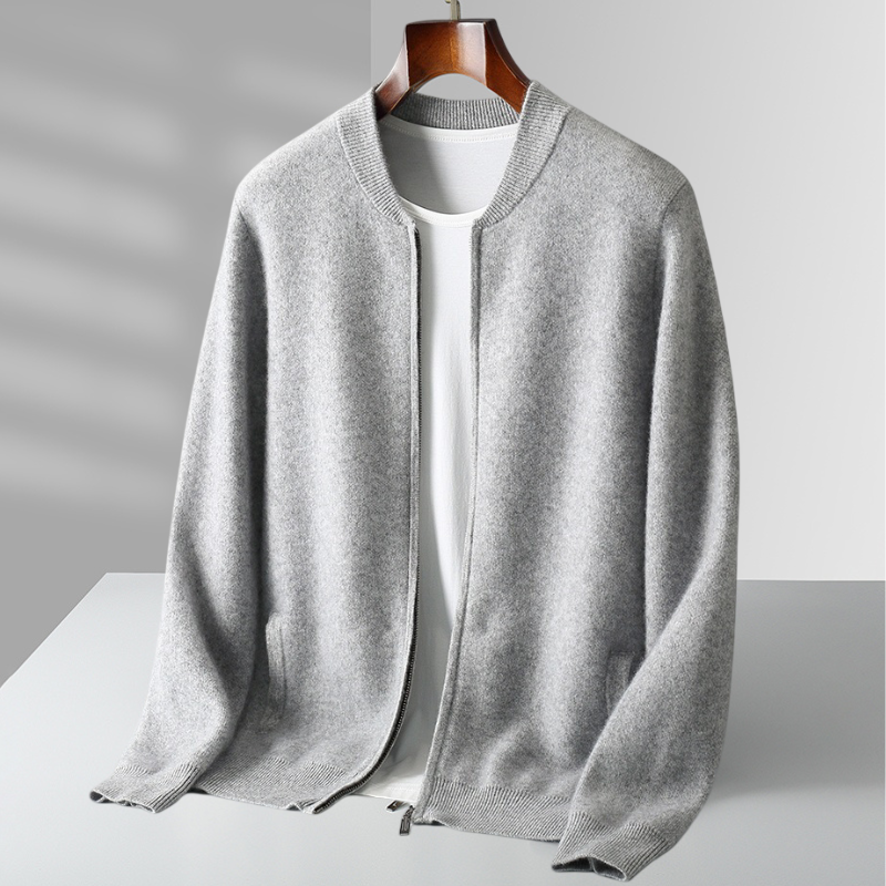 Herren Strickjacke Woll Warm Reißverschluss Hochwertig - BerlinGlamour