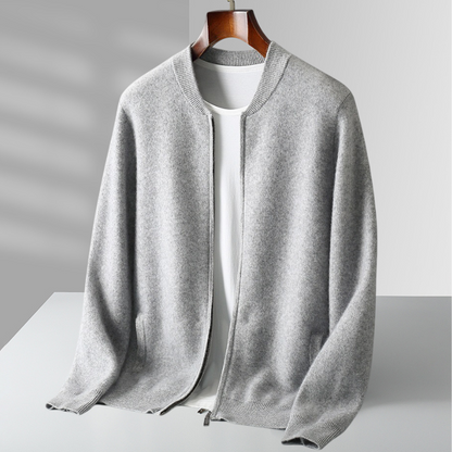 Herren Strickjacke Woll Warm Reißverschluss Hochwertig - BerlinGlamour