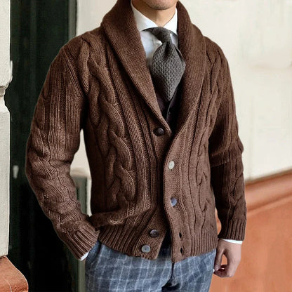Herren-Kardigan Warm Flauschig Winter