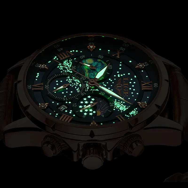 Herren Armbanduhr Edelstahl Chronograph
