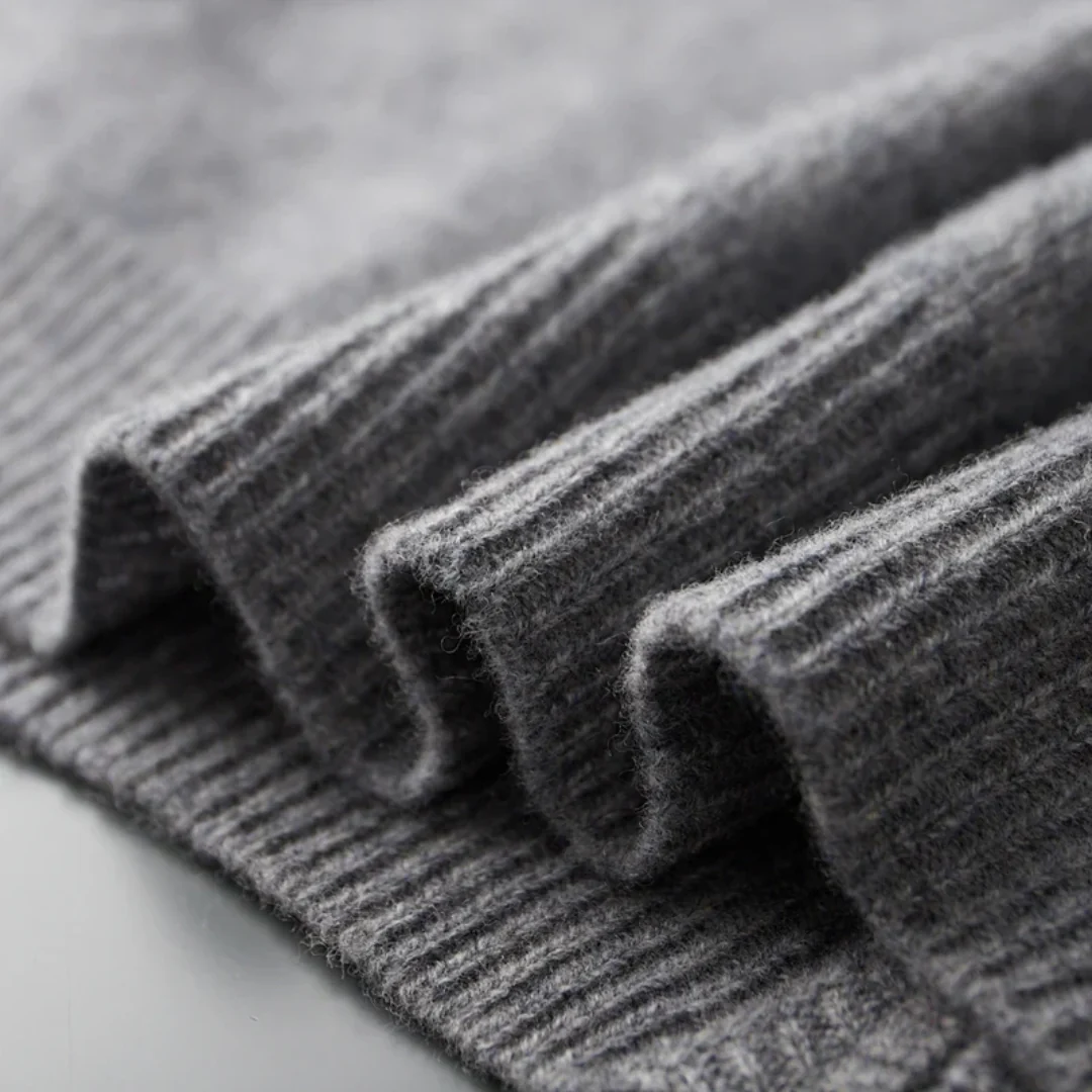 Herren Strickjacke Merino Wolle Reißverschluss Warm