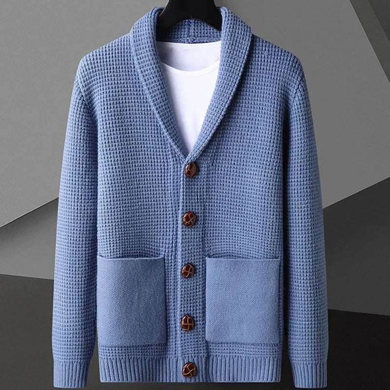 Herren Strickjacke Warm aus Wolle Vintage Look