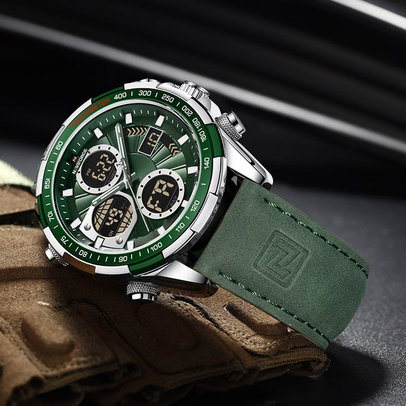 Herren Armbanduhr Edelstahl Marine Chrono