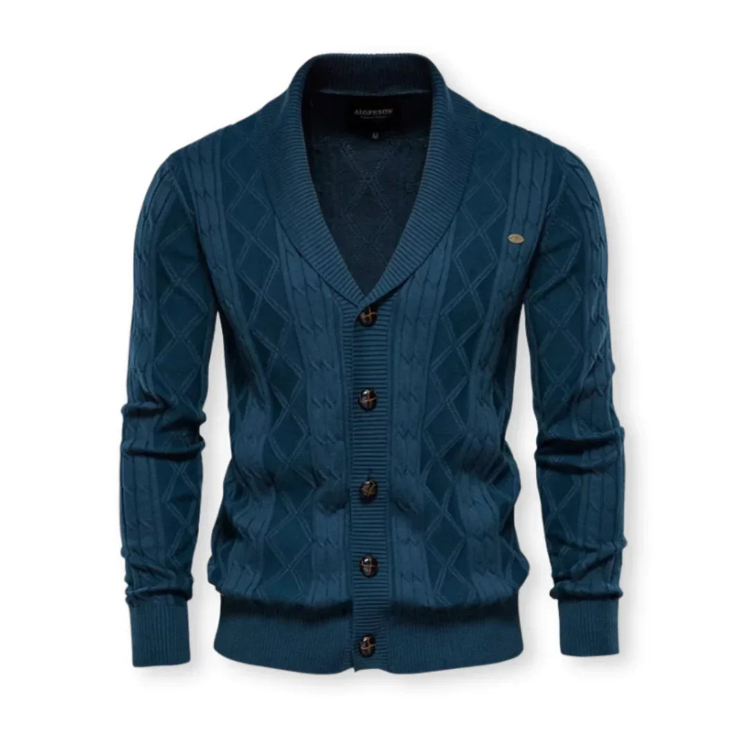 Herren Strickjacke Schalkragen Elegante Klassik