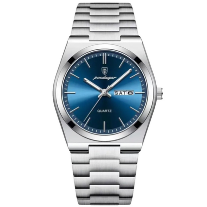 Herren Armbanduhr 41mm Edelstahl Schwarz Elegant