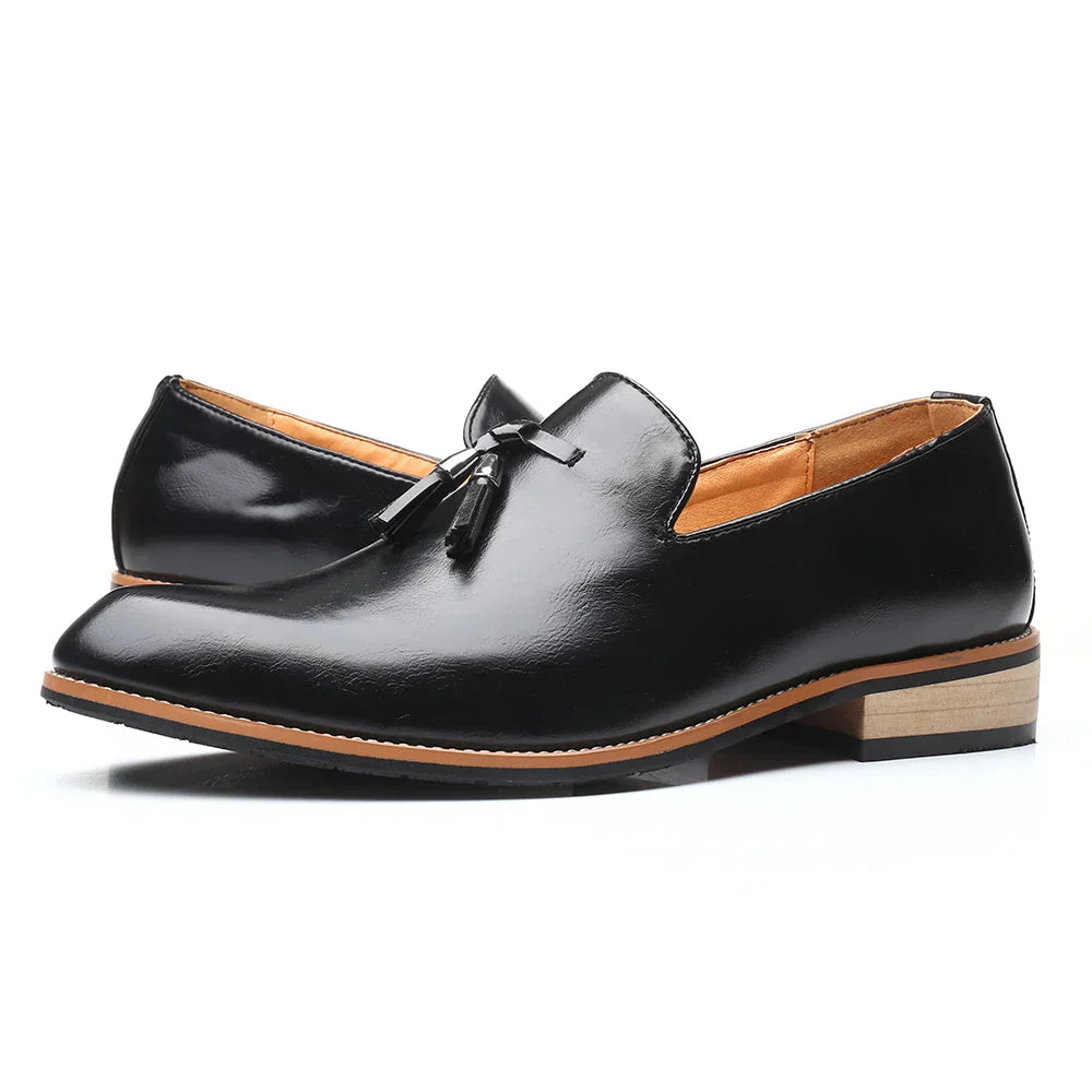 Leder Loafer Herren Elegant Schwarz