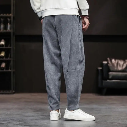 Herren Samthose Bequem Weite Bein Relaxed Fit