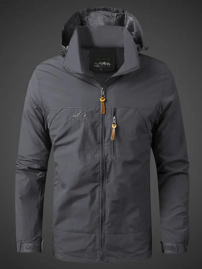 Parka Jacke | Kapuzenjacke | Wasserdicht | Windbreaker Jacke | Herrenjacke-Grau-M-Chaps Herrenmode