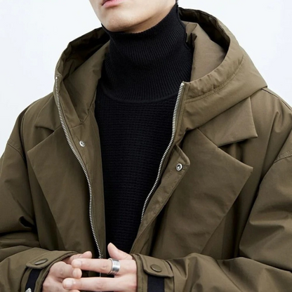 Parka-Jacke – Oversized winddichte Winterjacke mit Kapuze für Männer-Chaps Herrenmode