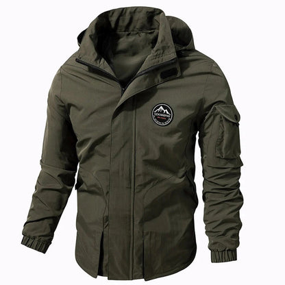 Parka-Jacke – wind- und wasserdichte Outdoor-Jacke mit Kapuze für Herren-Armeegrün-XS-Chaps Herrenmode