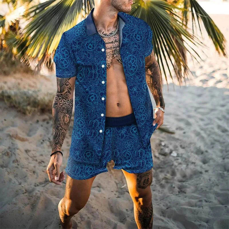 Passendes Set - Zweiteilig - Kurzarm - Herrenbekleidung - Sommerset Herren-Blau-S-Chaps Herrenmode