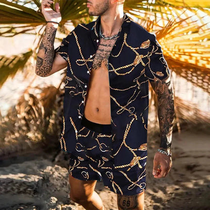 Passendes Set - Zweiteilig - Kurzarm - Herrenbekleidung - Sommerset Herren-Marineblau-S-Chaps Herrenmode