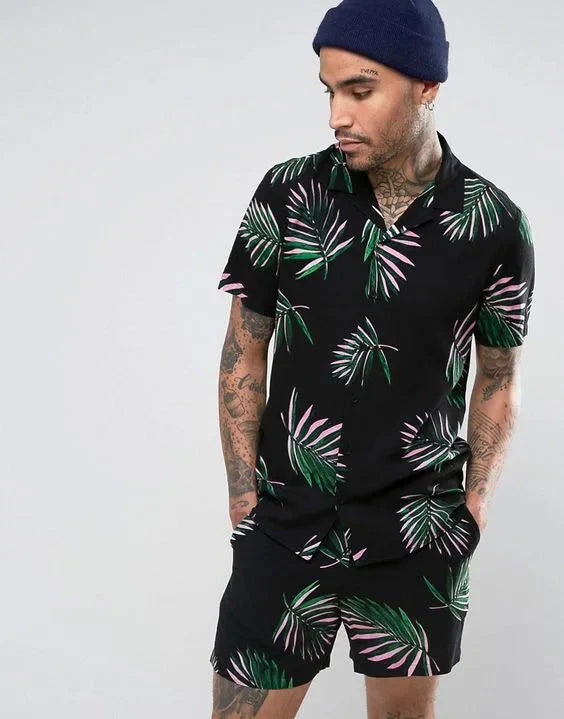 Passendes Set - Zweiteilig - Kurzarm - Herrenbekleidung - Sommerset Herren-Schwarz-S-Chaps Herrenmode