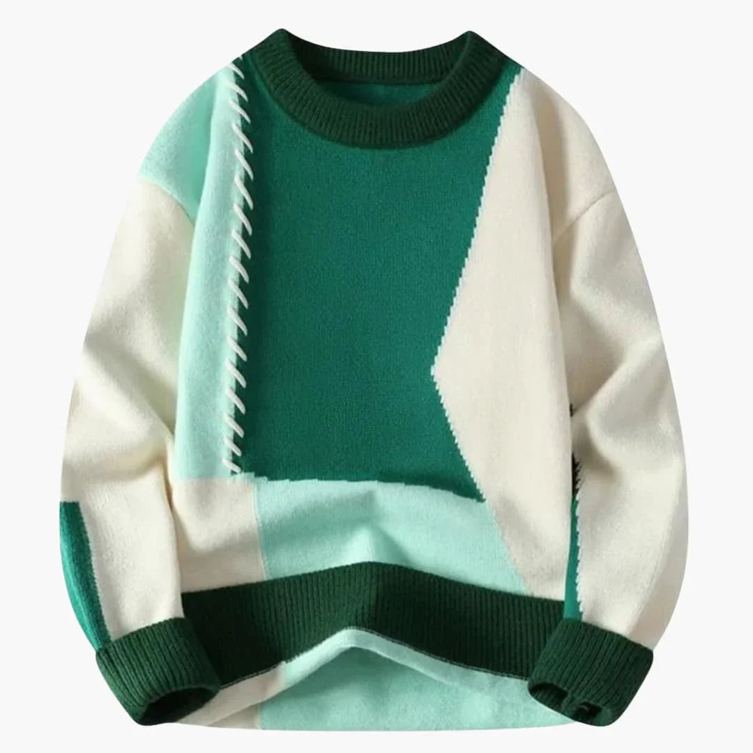 Patchwork Strickpullover für Herren 1