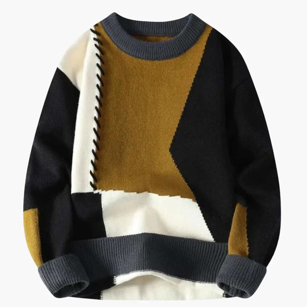 Patchwork Strickpullover für Herren 2