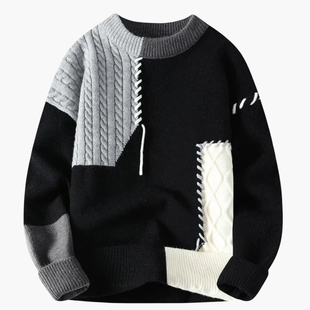 Patchwork Strickpullover für Herren 3
