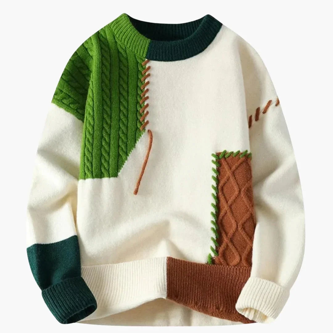 Patchwork Strickpullover für Herren 4
