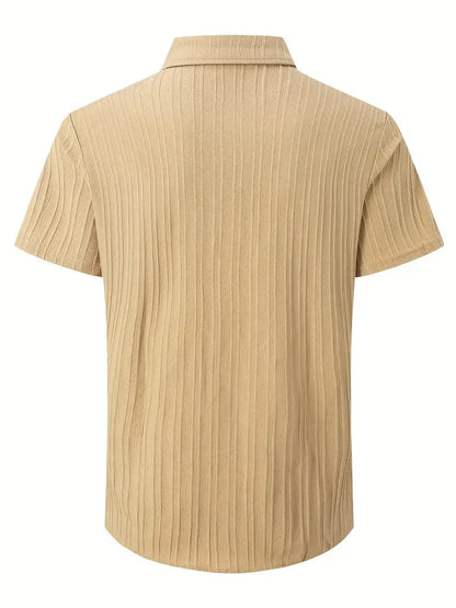 Perry-T-Shirt | Kurzärmeliges Button-up-Hemd für Männer-Chaps Herrenmode
