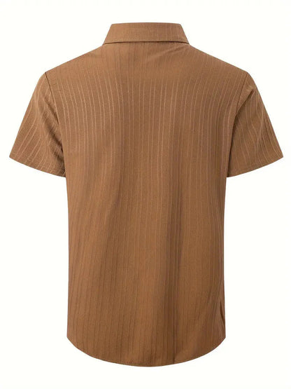 Perry-T-Shirt | Kurzärmeliges Button-up-Hemd für Männer-Chaps Herrenmode