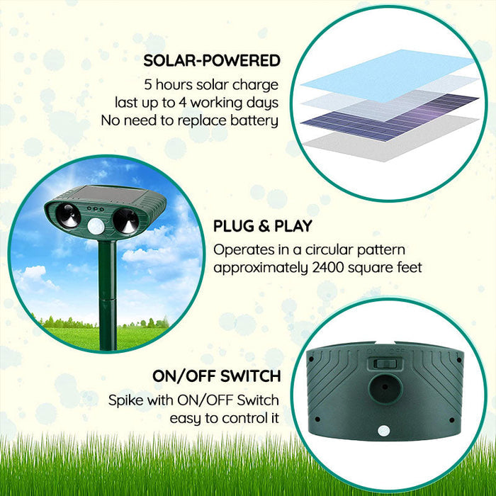 Ultrasonic Tierabwehr Solarbetriebener Waschbär Repeller