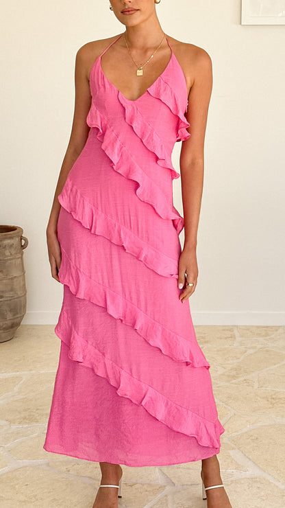 Frauenkleid mit Rüschen Verspielt Elegant