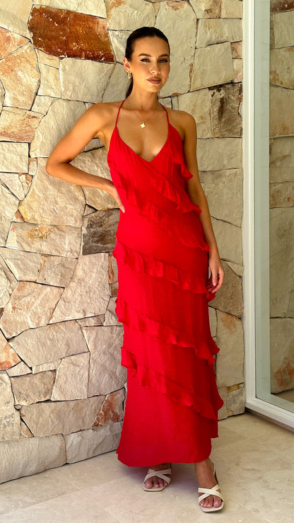 Frauenkleid mit Rüschen Verspielt Elegant