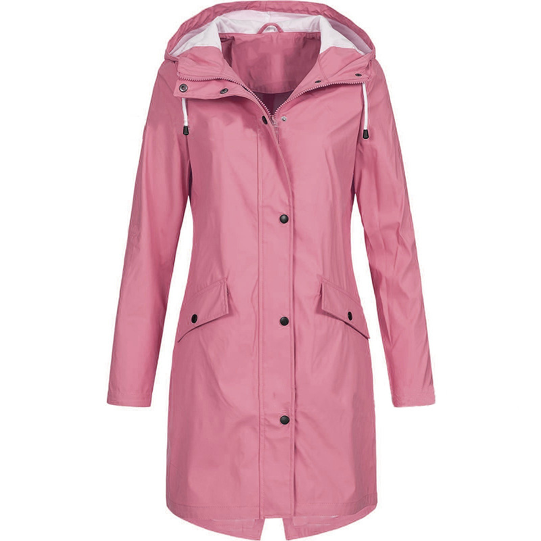 Damen Wintermantel Lang mit Reißverschluss und Taschen - BerlinGlamour