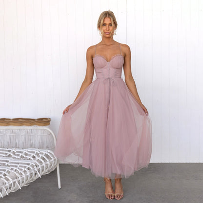 Elegantes Midi Kleid Damen Stilvolle Abendkleidung