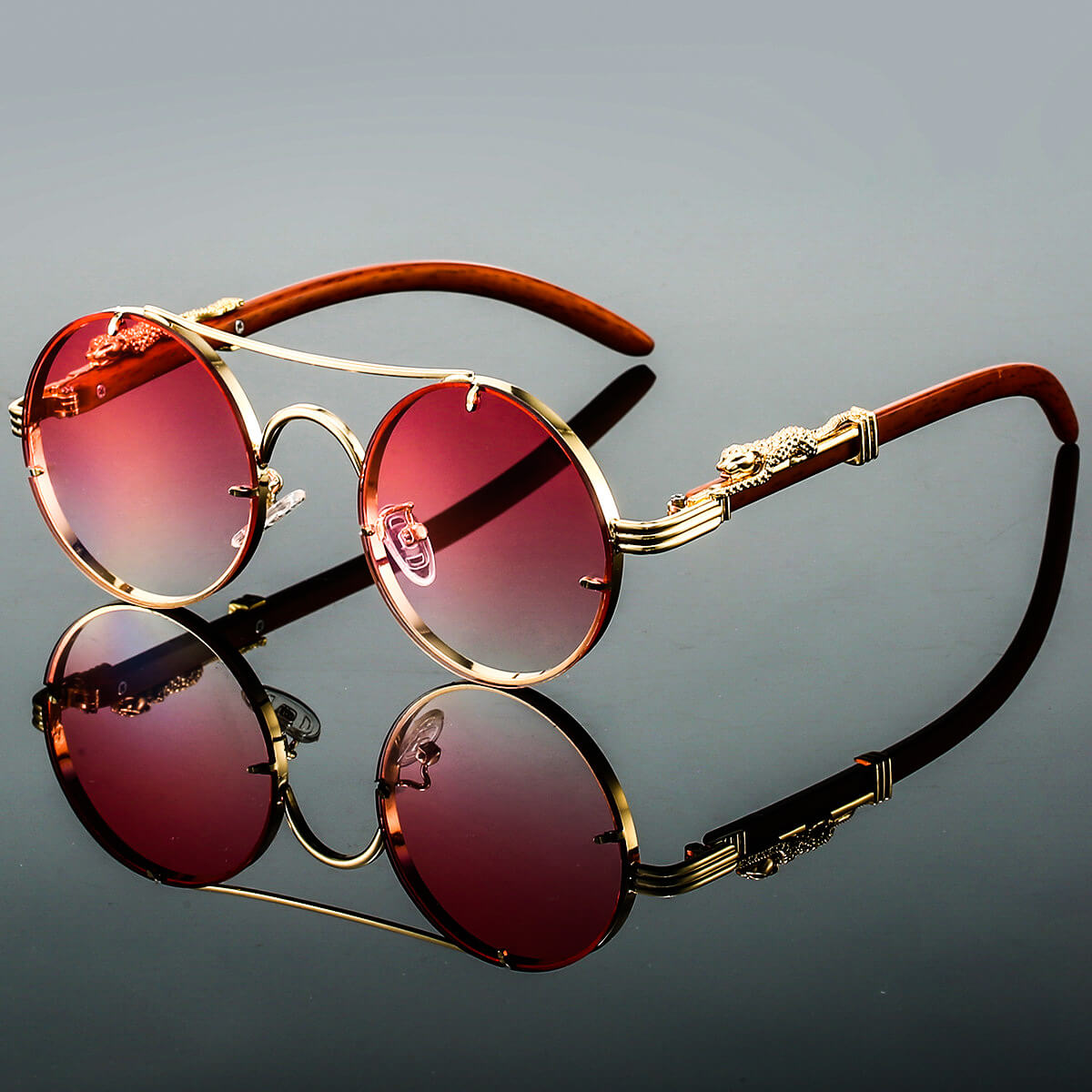Retro Sonnenbrille Oval Metall Berlin Style
